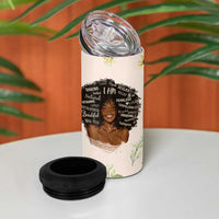 Christian Gifts for Black Women 4 in 1 Can Cooler Tumbler Sunflower African American Afro Black Girl Encouragement Religious Gift - Wonder Print Shop