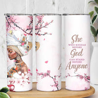 African American Gifts For Women Skinny Tumbler Cherry Blossom Flowers Bible Verse Religious Gifts For Afro Women