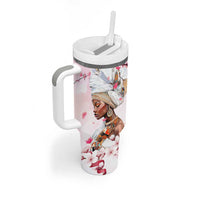African American Gifts For Women Tumbler With Handle Cherry Blossom Flowers Bible Verse Religious Gifts For Afro Women