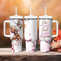 African American Gifts For Women Tumbler With Handle Cherry Blossom Flowers Bible Verse Religious Gifts For Afro Women