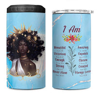 Christian Gifts for Black Women 4 in 1 Can Cooler Tumbler African American Afro Black Girl Encouragement Religious Gift - Wonder Print Shop