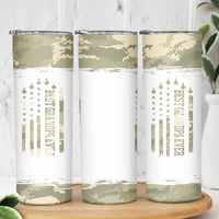 Fathers Day Grandpa Skinny Tumbler Best Grandpa Ever Grandfather Camo American Flag USA