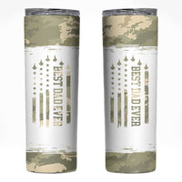 Fathers Day Dad Skinny Tumbler Best Dad Ever Camo American Flag USA Camouflage