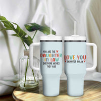 Love Gifts For Daughter In Law Tumbler With Handle Wedding Day Gift From Mother In Law