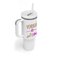 Yorkie Mom Tumbler With Handle Yorkshire Terrier Gifts For Dog Mom Fur Mama Presents