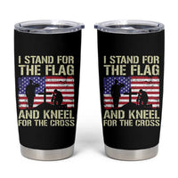 Stand For The Flag Kneel For The Cross Tumbler Cup American Flag 4th Of July Patriotic Christian Faith