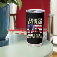 Stand For The Flag Kneel For The Cross Tumbler Cup American Flag 4th Of July Patriotic Christian Faith