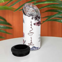 Personalized Floral Skull 4 in 1 Can Cooler Tumbler Custom Name Botanical Gothic Aesthetic Vibe - Wonder Print Shop