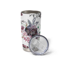 Personalized Floral Skull Tumbler Cup Custom Name Botanical Gothic Aesthetic Vibe - Wonder Print Shop