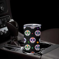 Personalized Sugar Skull Tumbler Cup Custom Name Da De Los Muertos Day Of The Dead Halloween Gift - Wonder Print Shop