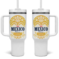Viva Mexico Cabrones Sugar Skull Tumbler With Handle Independence Day Mexico Mexican Beer - Wonder Print Shop