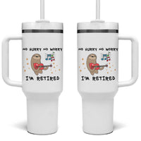 Funny Retirement Gift Tumbler With Handle No Hurry No Worry Im Retired