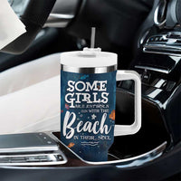 Beach Lovers Gifts For Women Tumbler With Handle Some Girls Are Just Born With The Beach In Their Souls