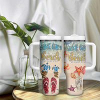 Beach Gifts For Women Tumbler With Handle Some Girls Are Just Born With The Beach In Their Souls