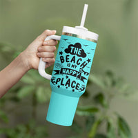 Beach Vacation Tumbler With Handle The Beach Is My Happy Place Summer Holiday Gift