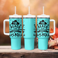 Beach Vacation Tumbler With Handle The Beach Is My Happy Place Summer Holiday Gift