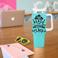 Beach Vacation Tumbler With Handle The Beach Is My Happy Place Summer Holiday Gift