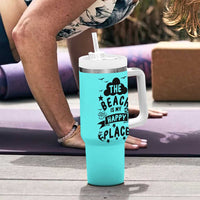 Beach Vacation Tumbler With Handle The Beach Is My Happy Place Summer Holiday Gift