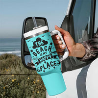 Beach Vacation Tumbler With Handle The Beach Is My Happy Place Summer Holiday Gift