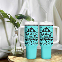 Beach Vacation Tumbler With Handle The Beach Is My Happy Place Summer Holiday Gift