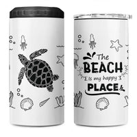 Beach 4 in 1 Can Cooler Tumbler Ocean Animals The Beach Is My Happy Place Summer Holiday Gift