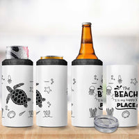 Beach 4 in 1 Can Cooler Tumbler Ocean Animals The Beach Is My Happy Place Summer Holiday Gift