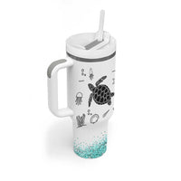 Beach Tumbler With Handle Ocean Animals The Beach Is My Happy Place Summer Holiday Gift