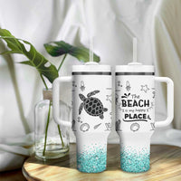 Beach Tumbler With Handle Ocean Animals The Beach Is My Happy Place Summer Holiday Gift