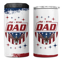 Dad Gifts From Kids 4 in 1 Can Cooler Tumbler Five Star Dad Fathers Day American Flag