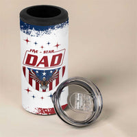 Dad Gifts From Kids 4 in 1 Can Cooler Tumbler Five Star Dad Fathers Day American Flag