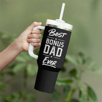 Best Bonus Dad Ever Tumbler With Handle Stepdad Stepped Up Dads Daddy Fathers Day Presents - Wonder Print Shop