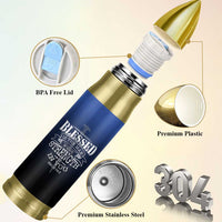 Christian Gifts for Men Bullet Tumbler Religious Cross US Flag Prayer Patriotic - Wonder Print Shop