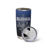 Christian Gifts for Men Tumbler Cup Religious Cross US Flag Prayer Patriotic - Wonder Print Shop