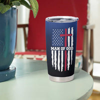 Christian Gifts for Men Tumbler Cup Religious Cross US Flag Prayer Patriotic - Wonder Print Shop