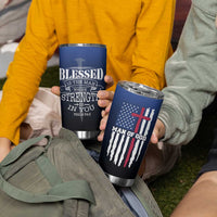 Christian Gifts for Men Tumbler Cup Religious Cross US Flag Prayer Patriotic - Wonder Print Shop