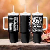 Christmas Gifts for Dad Tumbler With Handle Best Dad Ever American US Flag Father's Day - Wonder Print Shop