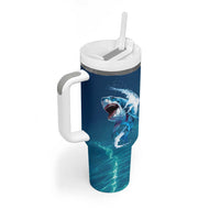 Shark Lovers Tumbler With Handle Everything Will Kill You So Choose Something Fun