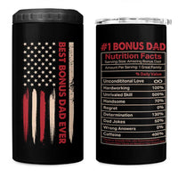 Bonus Dad Gifts 4 in 1 Can Cooler Tumbler Stepdad American Flag Fathers Day - Wonder Print Shop