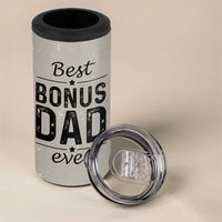 Best Bonus Dad Ever 4 in 1 Can Cooler Tumbler Stepdad Fathers Day Gifts From Stepdaughter Stepson - Wonder Print Shop