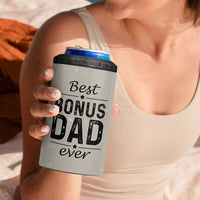 Best Bonus Dad Ever 4 in 1 Can Cooler Tumbler Stepdad Fathers Day Gifts From Stepdaughter Stepson - Wonder Print Shop