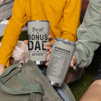 Best Bonus Dad Ever Tumbler Cup Stepdad Fathers Day Gifts From Stepdaughter Stepson - Wonder Print Shop