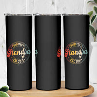 Promoted To Grandpa Skinny Tumbler Est.2025 Vintage Baby Announcement Gifts For Grandparents - Wonder Print Shop