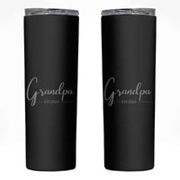 Promoted To Grandpa Skinny Tumbler Granddad Est.2024 Pregnancy Announcement Gifts for New Grandparents - Wonder Print Shop