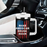Funny Beer Alcohol Drunk Tumbler With Handle Make America Drunk Again American Flag USA 4th July - Wonder Print Shop