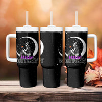 Halloween Gothic Witch Tumbler With Handle Feeling Witchy Vibes Black Cat - Wonder Print Shop
