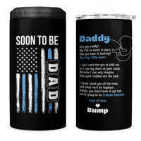 Soon To Be Dad 4 in 1 Can Cooler Tumbler Funny Pregnancy Announcement Dad American Flag