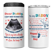 Happy First Fathers Day 4 in 1 Can Cooler Tumbler New Dad 1st Time Daddy Announcement