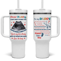 Happy First Fathers Day Tumbler With Handle New Dad 1st Time Daddy Announcement