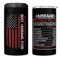 Best Husband Ever 4 in 1 Can Cooler Tumbler Wedding Anniversary Valentines Day Gift For Him US Flag