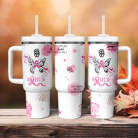 Breast Cancer Survivor Tumbler With Handle With Inspirational Words Get Well Soon Gifts - Wonder Print Shop
